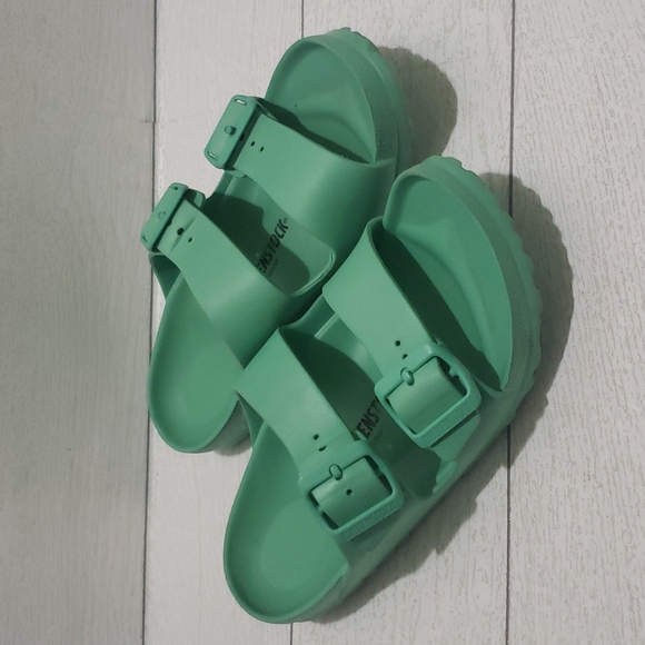 Birkenstock Shoes Birkenstock Green Rubber Woman Sandals 37 Poshmark